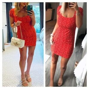 Louna Red floral Mesh Sheath‎ Size S